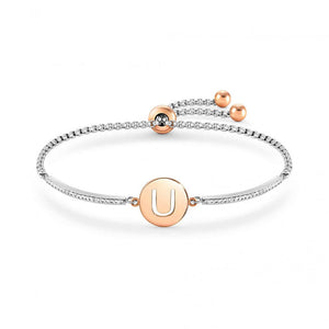 Bracciale Donna in Acciaio e Cubic Zirconia Lettera U Milleluci Nomination