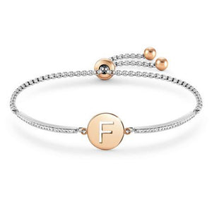 Bracciale Donna in Acciao e Cubic Zirconia Lettera F Milleluci Nomination