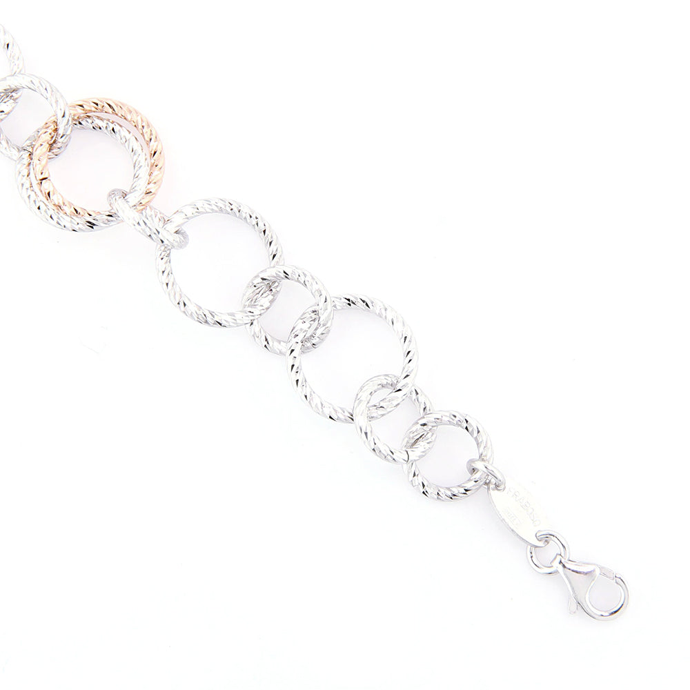Bracciale Donna in Argento 2 Colori Diamantato Fraboso