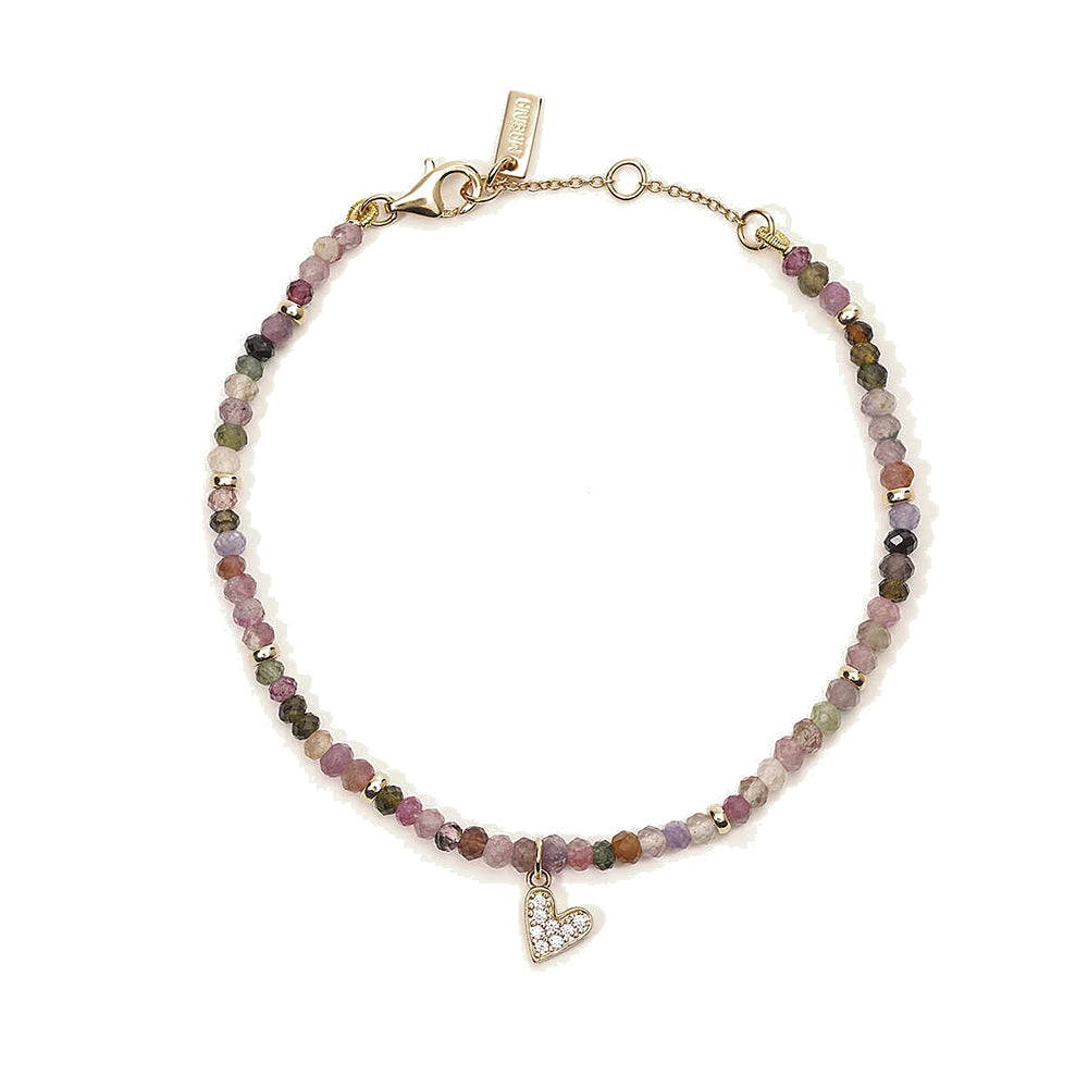 Bracciale Donna in Argento Cuore con Tormalina Multicolor Mabina Gioielli
