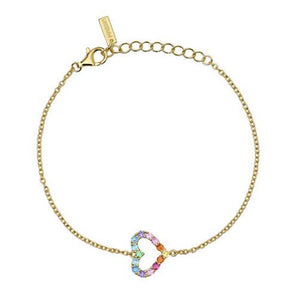 Bracciale Donna in Argento Gold Cuore con Zirconi Happy Love Mabina Gioielli