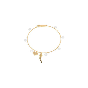 Bracciale Donna in Argento Gold Pietre Bianche Cornetto Lucciole Rebecca Gioielli