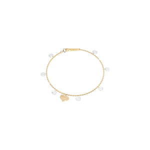 Bracciale Donna in Argento Gold Pietre Bianche Cuore Lucciole Rebecca Gioielli