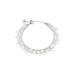 Bracciale Donna in Argento Pietre Bianche 5 Fili Lucciole Rebecca Gioielli