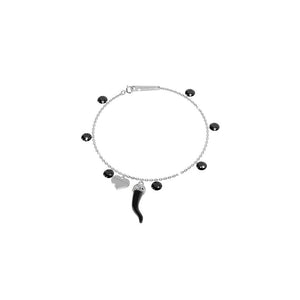 Bracciale Donna in Argento Pietre Nere Cornetto Lucciole Rebecca Gioielli