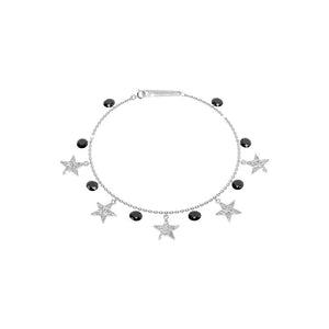 Bracciale Donna in Argento Pietre Nere Stelle Lucciole Rebecca Gioielli