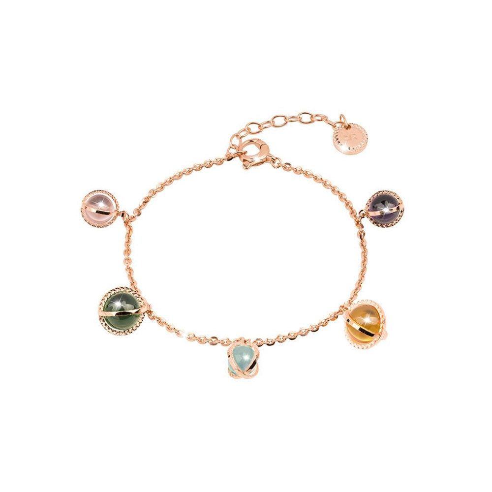 Bracciale Donna in Argento Rose Pietre Multicolor Rio Rebecca Gioielli
