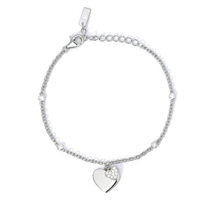 Bracciale Donna in Argento con Zirconi Ciondolo Cuore Mabina Gioielli