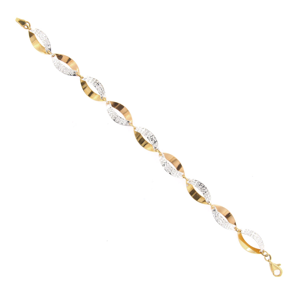 Bracciale Donna in Oro 2 Colori Diamantato