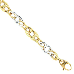 Bracciale Donna in Oro 2 Colori Maglia Vuota