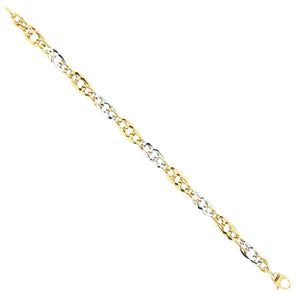 Bracciale Donna in Oro 2 Colori Maglia Vuota