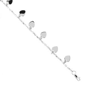Bracciale Donna in Oro Bianco con Cuori