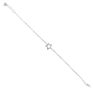 Bracciale Donna in Oro Bianco con Stella