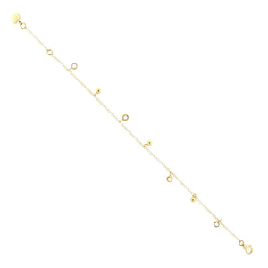 Bracciale Donna in Oro Giallo con Charm Pallina e Zirconi
