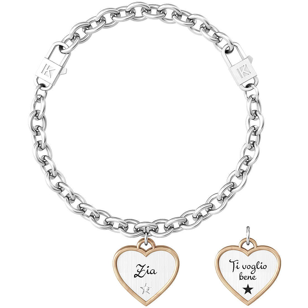 Bracciale Donna KIDULT FAMILY 731115 Acciaio Cuore Rosè - Golden Outlet