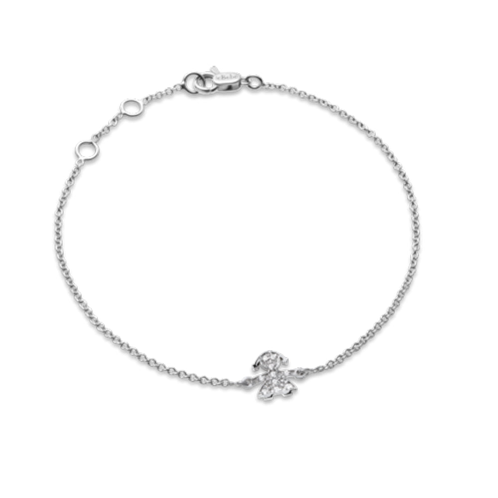 Le Bebè Orecchini Neonata Oro Bianco 18kt Con Diamante - Modello "Le Briciole" - Gioiello Per Battesimo O Nascita - 4