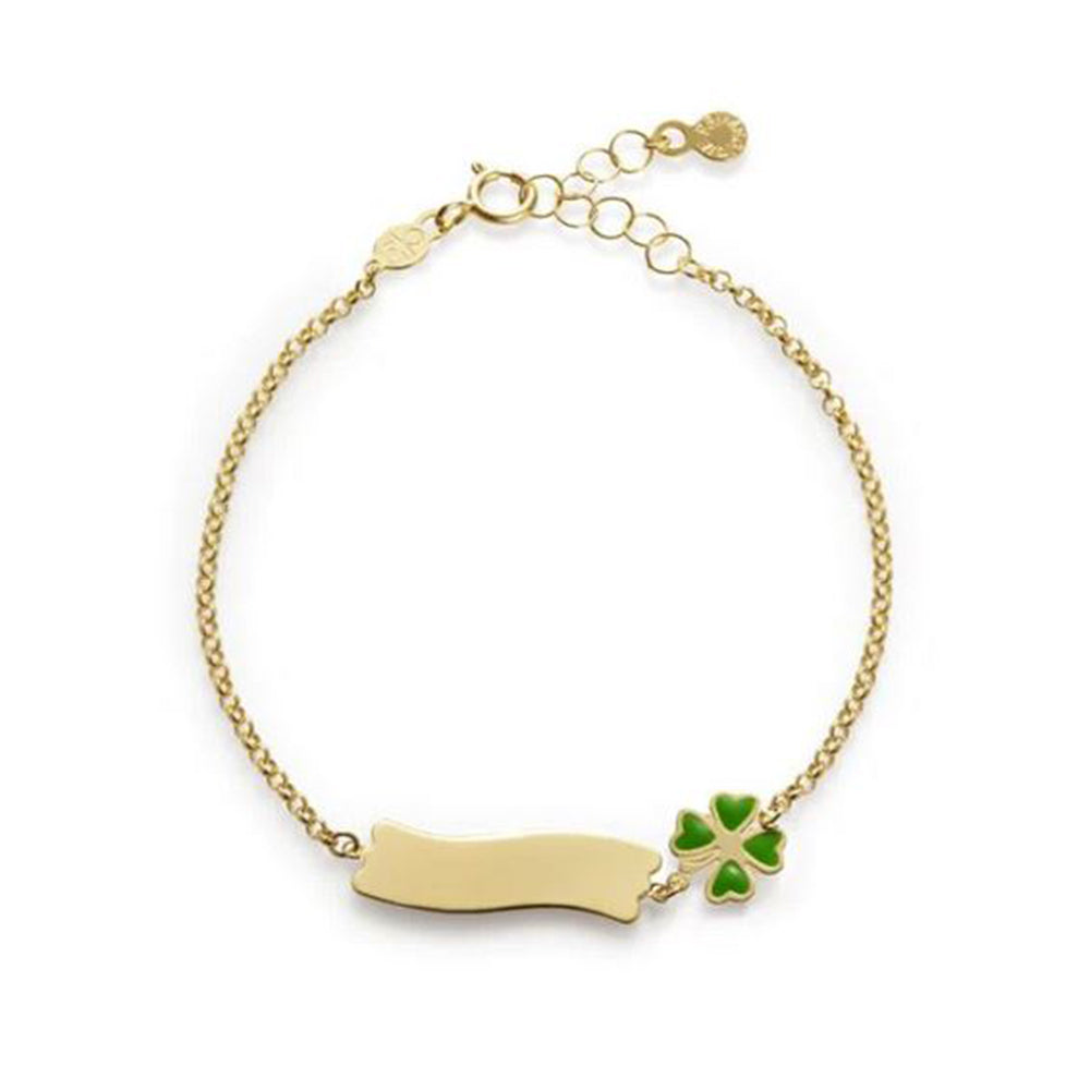 Bracciale Portafortuna A Quadrifoglio In Oro Su Cordino Macramè Beige - Fatto A Mano In Germania, Regolabile, Con Confezione Regalo - 4