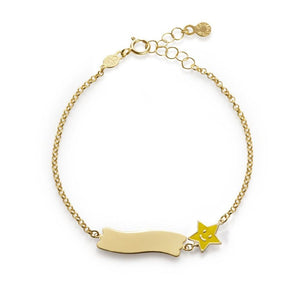 Bracciale Toys Fortuna in Oro Giallo con Stella e Targhetta Le Bebè