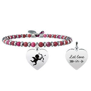 Bracciale Love Cuore Cupido Agata Rossa Life 731450 Kidult