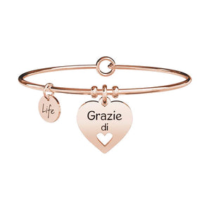 Bracciale Love Cuore Rose "Grazie" Life 731635 Kidult