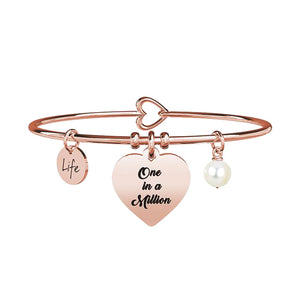 Bracciale Love Cuore Rose "One in a Million" Life 731632 Kidult