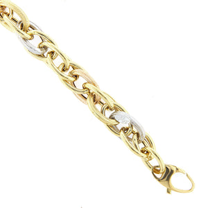 Bracciale Oro 3 Colori Corda Vuota