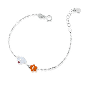 Bracciale Prime Gioie Amicizia Cane e Impronta in Oro Bianco Le Bebè