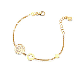 Bracciale Prime Gioie Proteggimi Angioletto Croce Traforata Oro Giallo Le Bebè