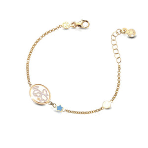 Bracciale Prime Gioie Proteggimi Angioletto Stella Celeste Oro Giallo Le Bebè