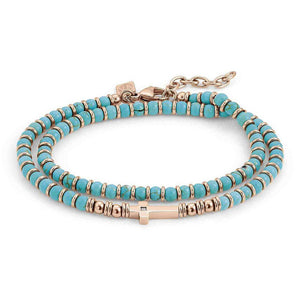 Bracciale  Unisex Acciaio Rose Doppio Giro Instinct Turchese Venato Nomination