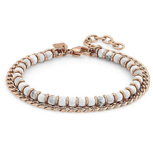 Bracciale  Unisex Acciaio Rose Instinct Agata Bianca Venata Nomination