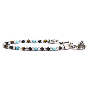 Bracciale Unisex Cubetto 4 mm Occhio di Tigre Turchese Onice Portonovo