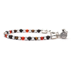 Bracciale Unisex Ematite Arancio Lava Occhio di Tigre Portonovo