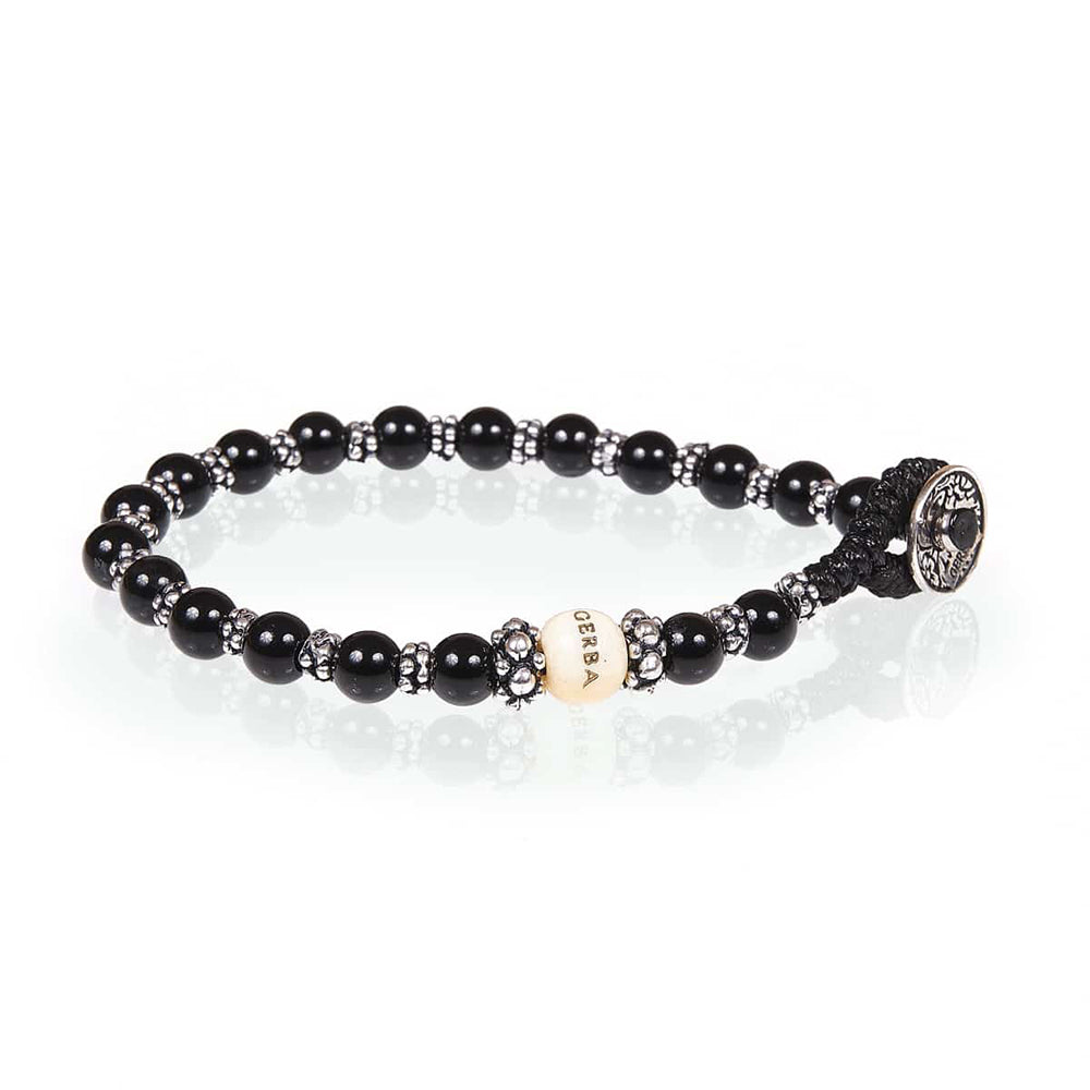 Bracciale Unisex LAB pietra Onice nera Argento Gerba Gioielli