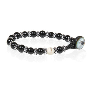 Bracciale Unisex LAB pietra onice nero Gerba Gioielli