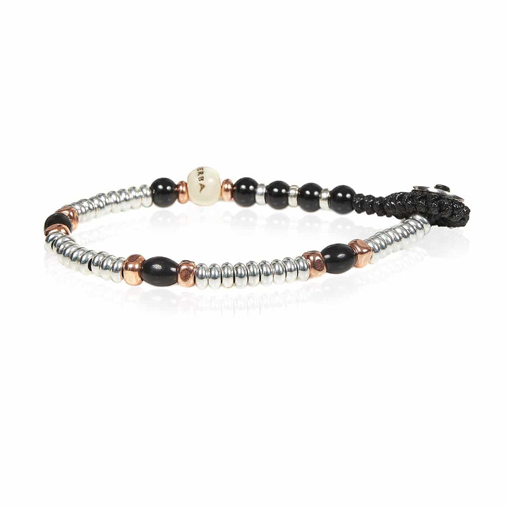 Bracciale Unisex Mon Amour Argento e Onice nero Gerba Gioielli