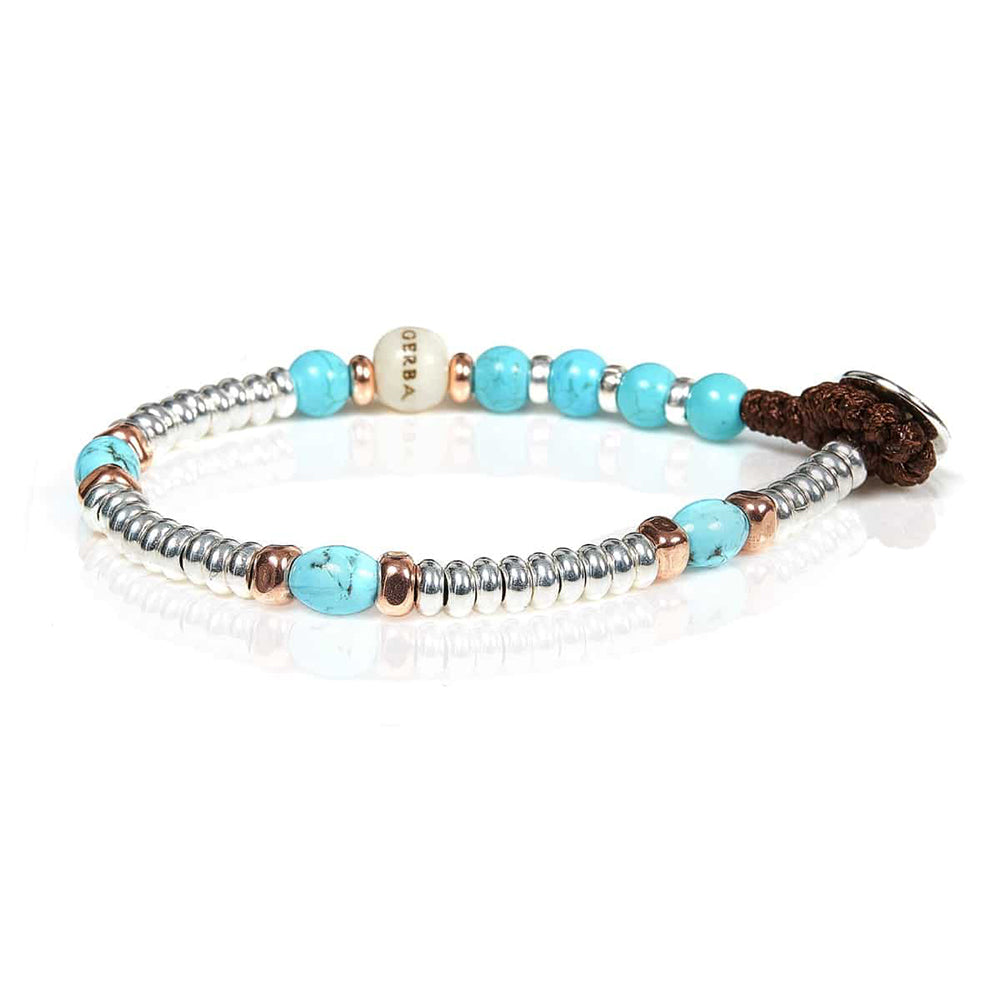 Bracciale Unisex Mon Amour Argento e perle pietra Turchese Gerba Gioielli
