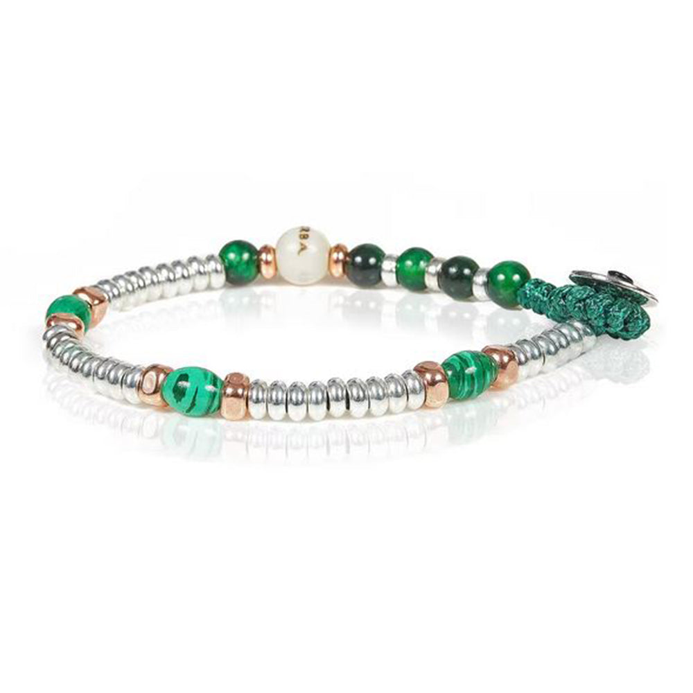 Bracciale Unisex Mon Amour Argento e perle pietra Verde Gerba Gioielli