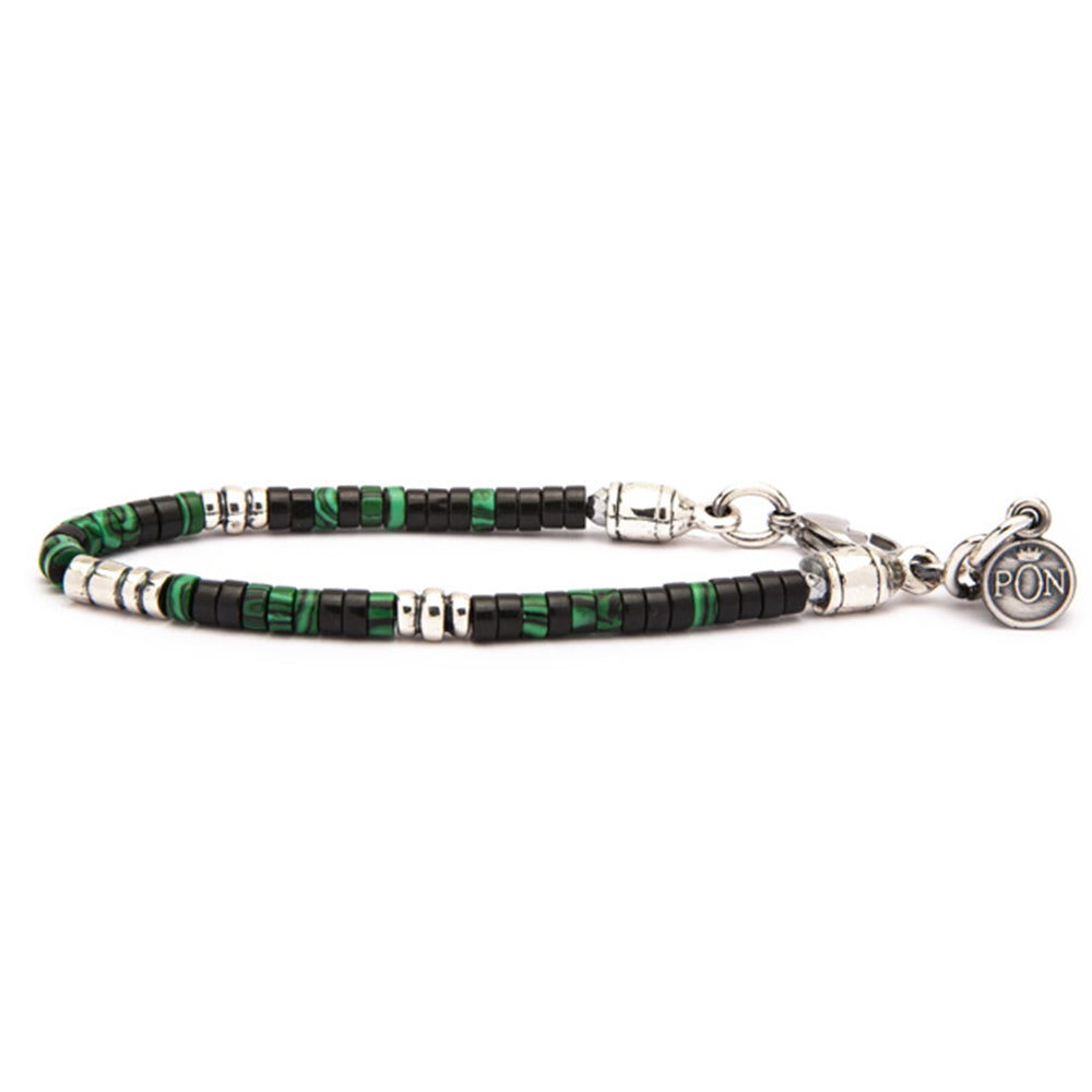 Bracciale Unisex Mono Giro Reef 4 mm Onice Malachite Portonovo