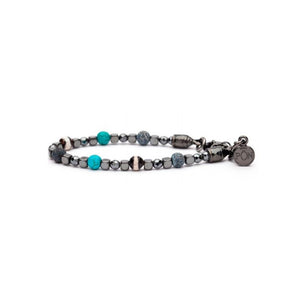 Bracciale Unisex Monogiro Ematite Antracite Turchese Portonovo