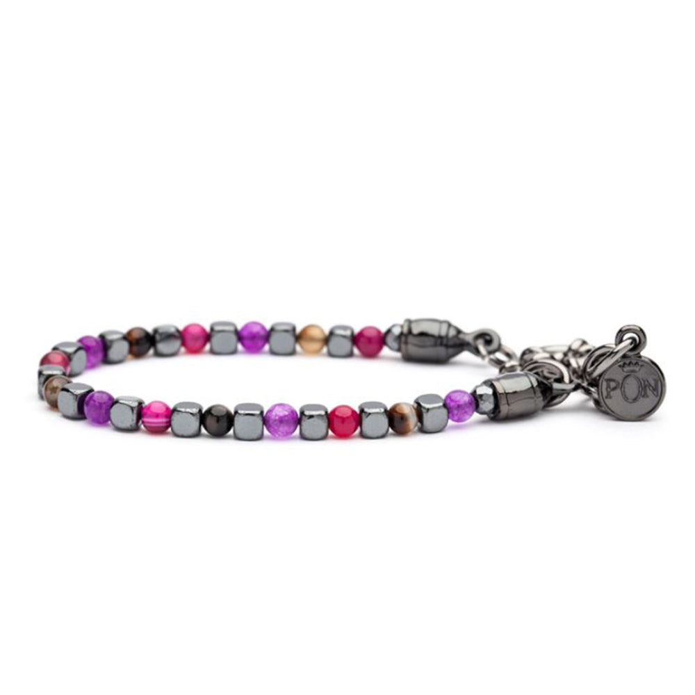 Bracciale Unisex Monogiro Ematite Antracite Viola Fucsia Marrone Portonovo