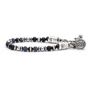 Bracciale Unisex Nero Ematite Argento Crackle Portonovo