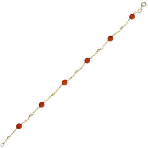 Bracciale Unisex Oro Giallo con Corallo