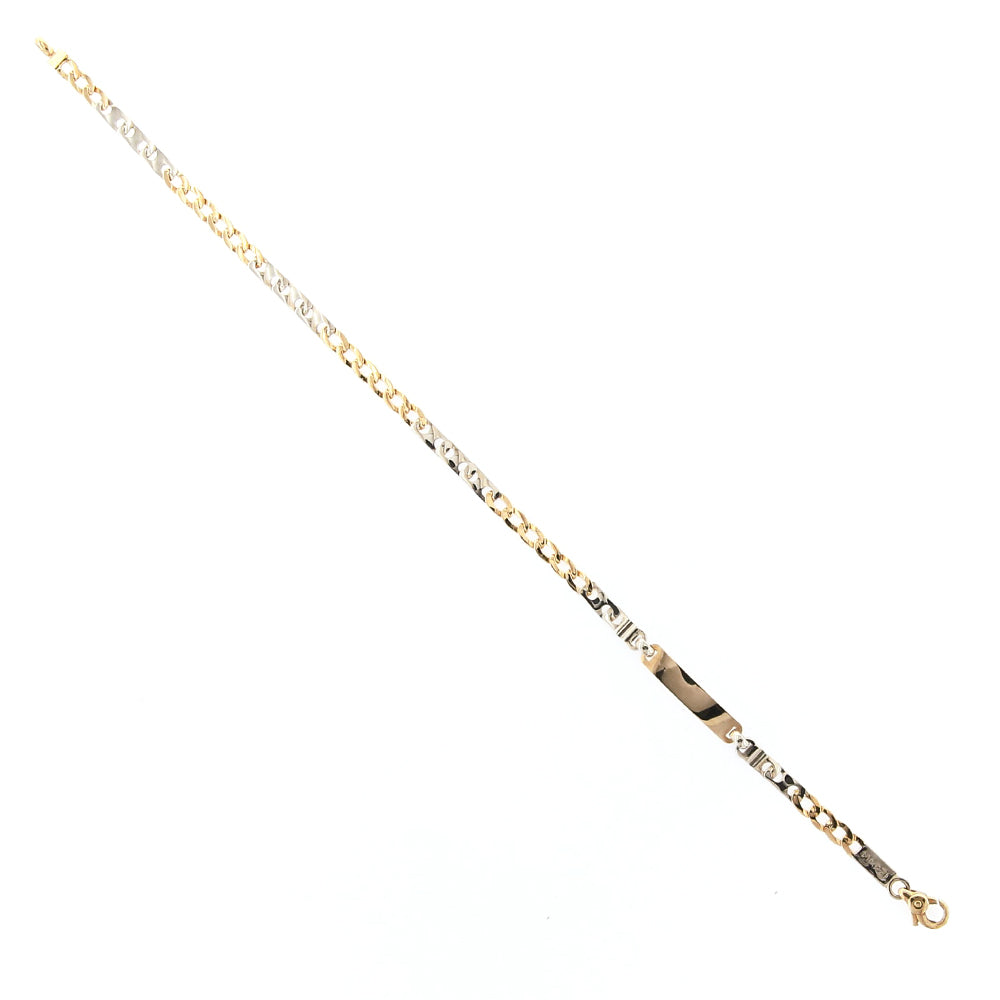 Bracciale Unisex Targa in Oro Bicolore
