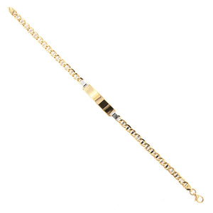 Bracciale Unisex Targa in Oro Giallo Maglia Traversino