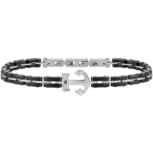 Bracciale Uomo Acciaio Ceramic Ancora Nero Morellato