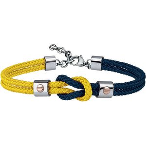 Bracciale Uomo Acciaio Corda Blu e Gialla 9K Breil 
