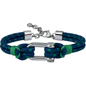 Bracciale Uomo Acciaio Corda Blu e Verde Wired Breil 