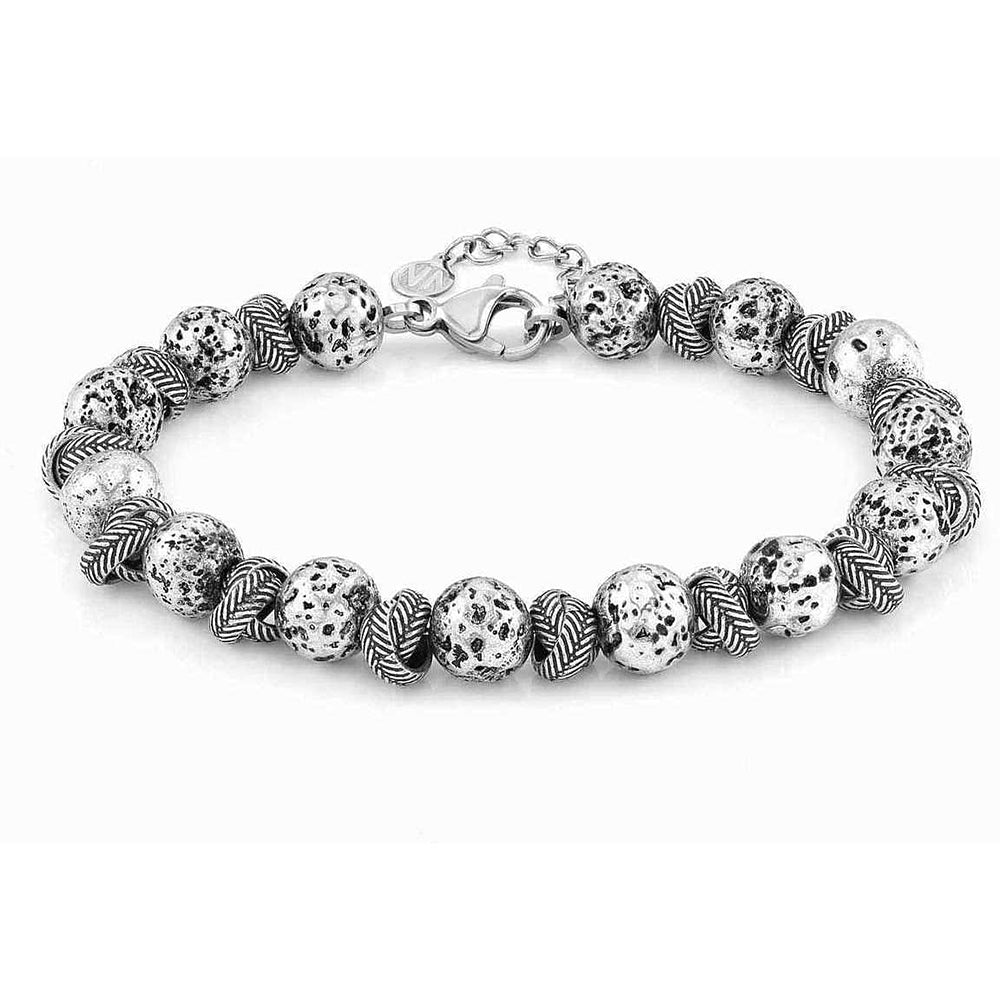 Bracciale Uomo Acciaio Instinct Vulcano Anelli intrecciati e Lava Nomination