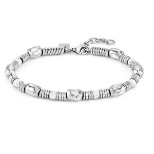 Bracciale Uomo Acciaio Instinct ed Stones Pietre Grande Howlite Nomination